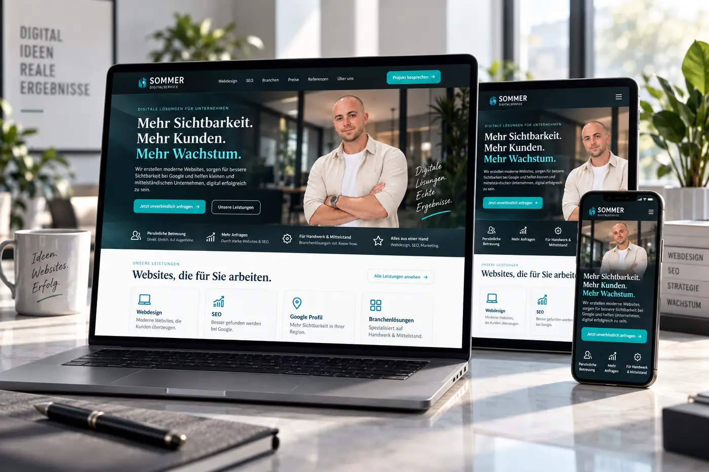 Website-Beispiel für Ihre Website auf einem Laptop